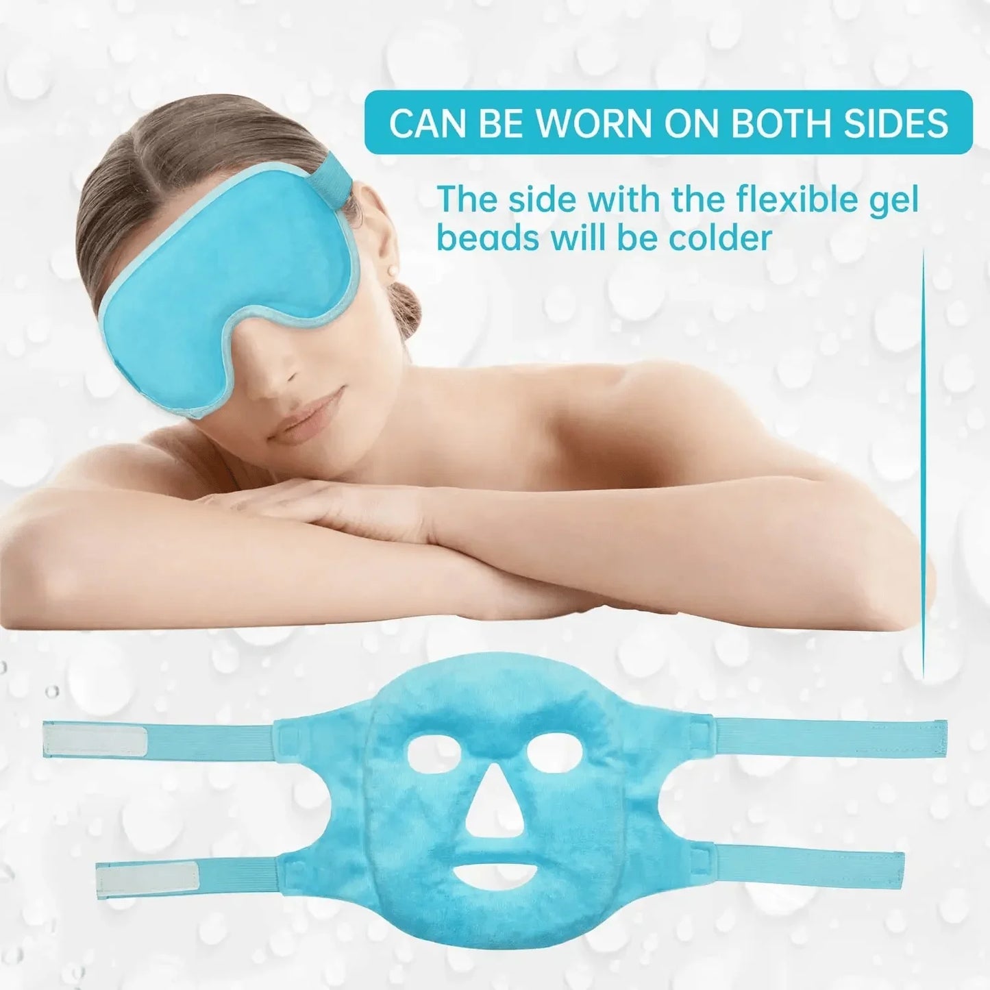 Cold & Hot Therapy Gel Bead Compress Mask for face and eye therapy (reusable) and relaxation