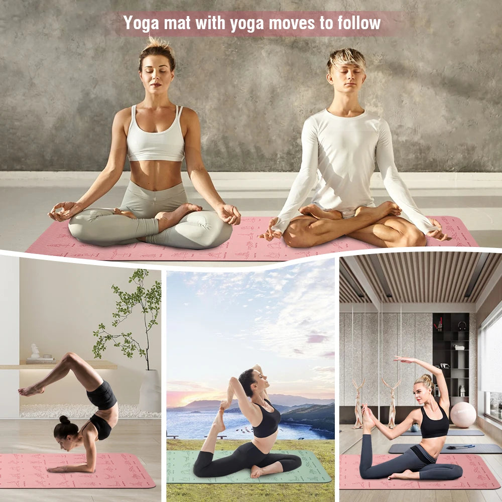 Yoga & Fitness Mat, with strap included. Eco-friendly Non-Slip Sports Fitness Mat For Exercise Yoga And Pilates Gymnastics Mat Fitness Equipment
