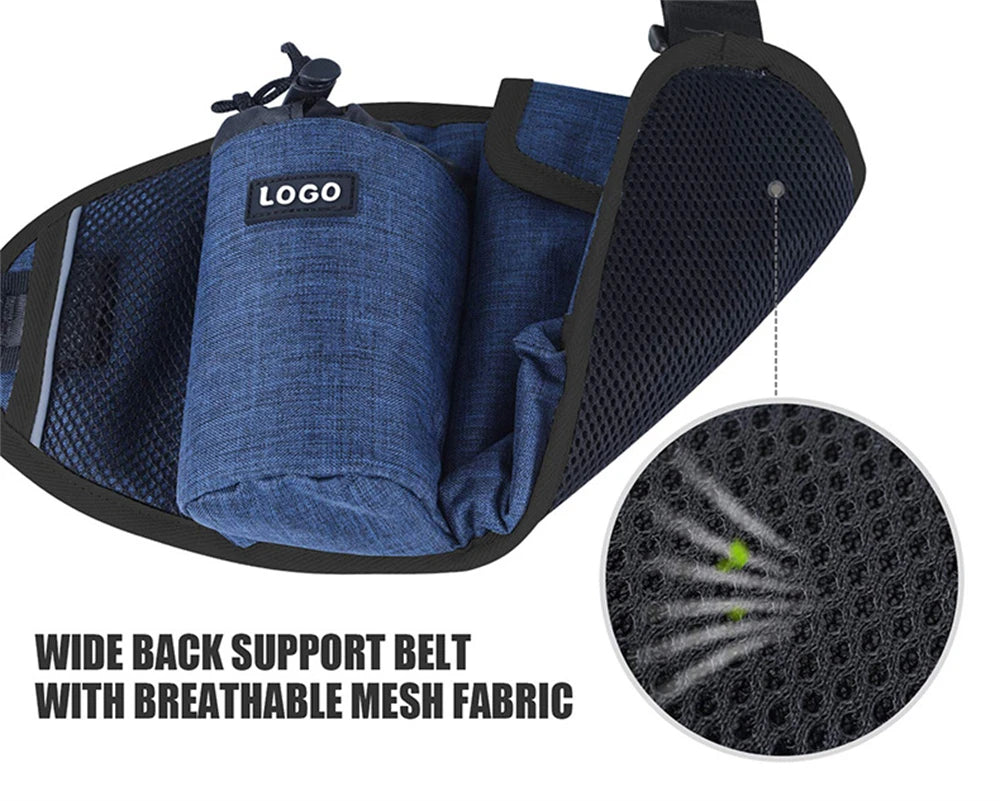 Hands-Free Caddy Pouch with Bungee Leash and pockets for Dog treats, water bottle and mobile phone