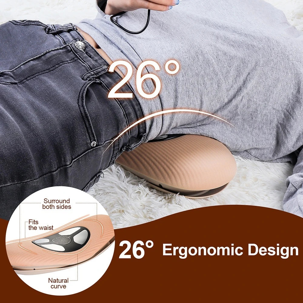 Electric Lumbar Traction Massager: Vibration Waist Massager with Airbag Support for Spine and Back Relief