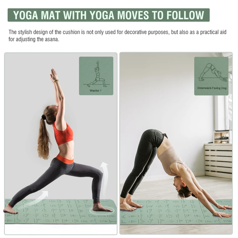 Yoga & Fitness Mat, with strap included. Eco-friendly Non-Slip Sports Fitness Mat For Exercise Yoga And Pilates Gymnastics Mat Fitness Equipment