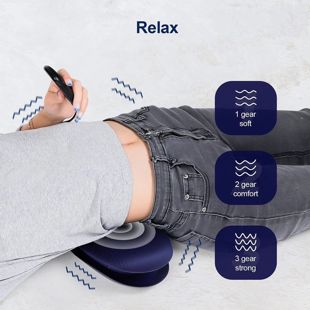 Electric Lumbar Traction Massager: Vibration Waist Massager with Airbag Support for Spine and Back Relief