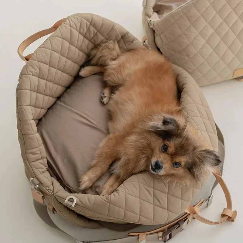 Luxury Dog Carrier and Car Seat for Pet Travel for small to medium sized dogs