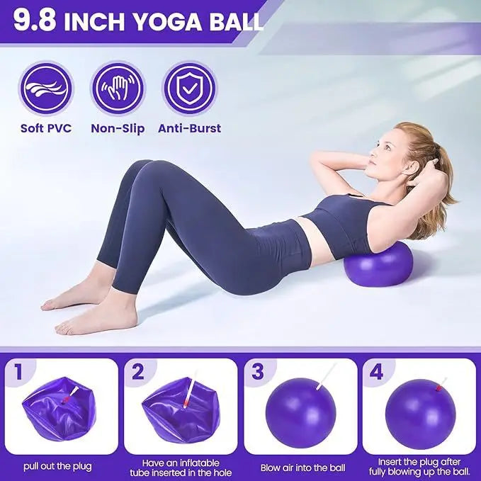 Pilates and Yoga 13 PCS Set with Ball, Resistance Bands & More