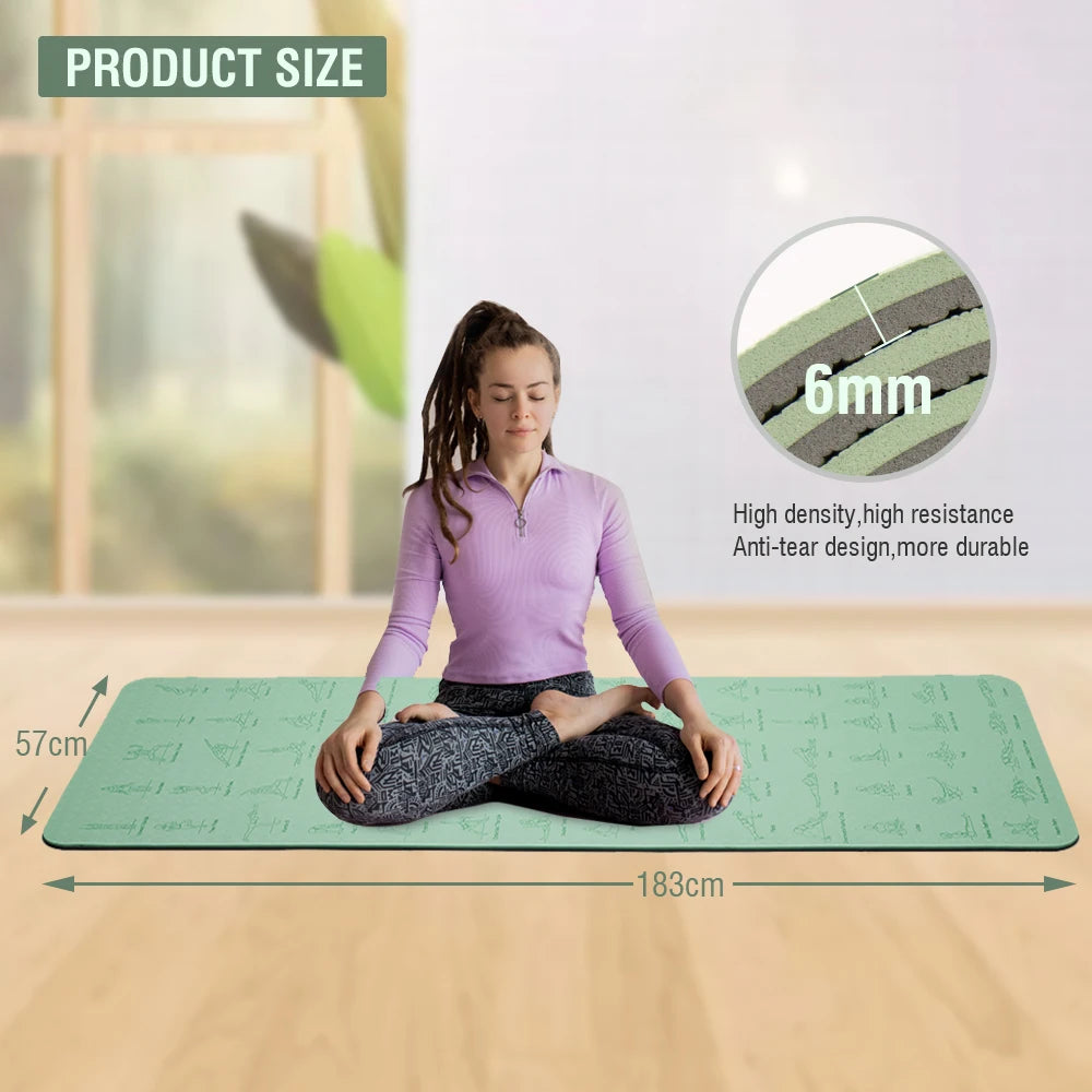 Yoga & Fitness Mat, with strap included. Eco-friendly Non-Slip Sports Fitness Mat For Exercise Yoga And Pilates Gymnastics Mat Fitness Equipment