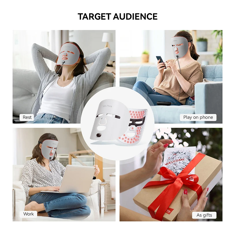 Hello Face Wireless Near-Infrared Light and Red Light Therapy Face Mask For Powerful Anti-ageing Professional Ultra-light Mask