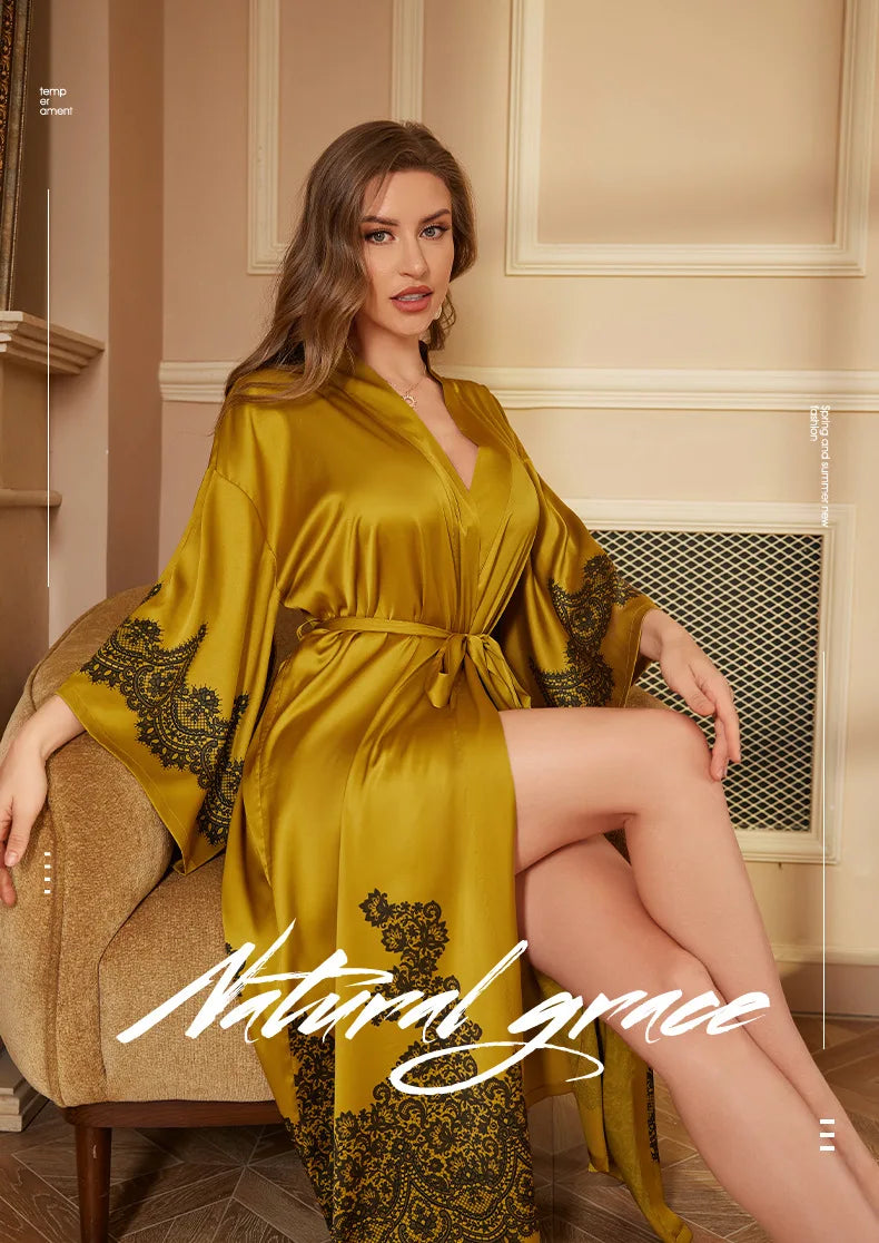 Silk-Satin Elegant Dressing gown - nightwear