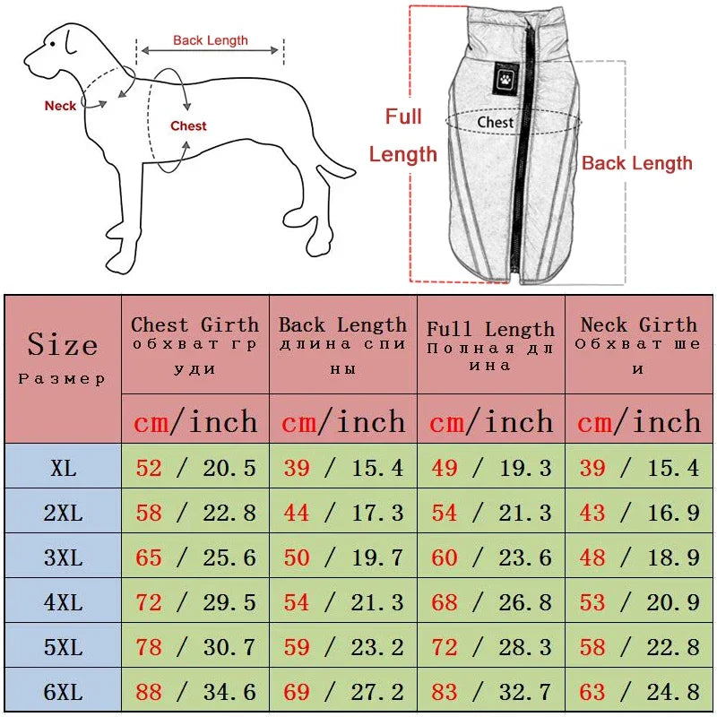 Waterproof Padded Fleece Dog Coat with  Safety Reflective Design