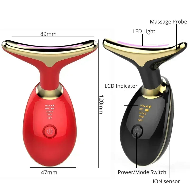 Face and Neck Sculpting LED Photon devise for colour light, heating, cleaning and micro current stimulation therapy