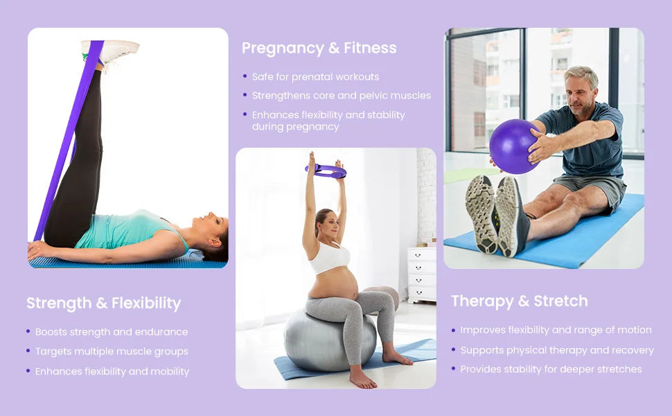 Pilates and Yoga 13 PCS Set with Ball, Resistance Bands & More