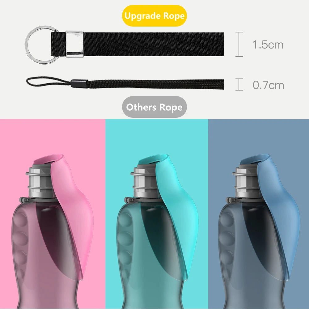 800ml Dual Dog Walking Water Bottle with dispenser
