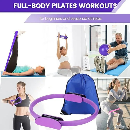 Pilates and Yoga 13 PCS Set with Ball, Resistance Bands & More