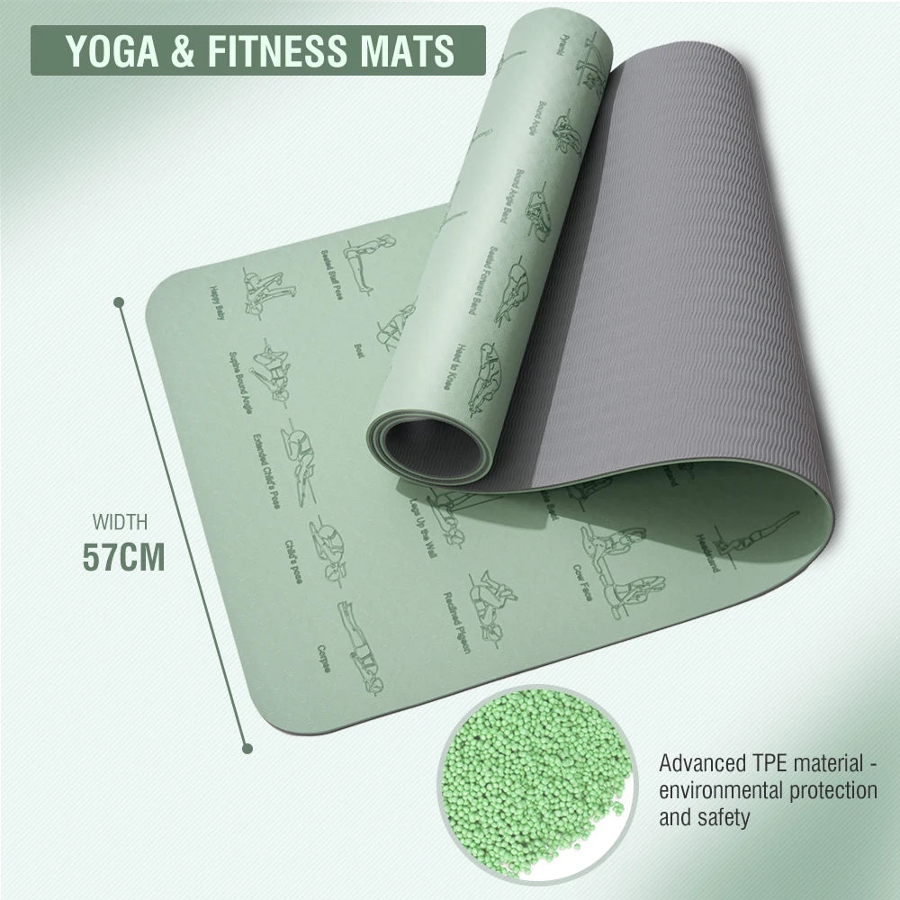 Yoga & Fitness Mat, with strap included. Eco-friendly Non-Slip Sports Fitness Mat For Exercise Yoga And Pilates Gymnastics Mat Fitness Equipment
