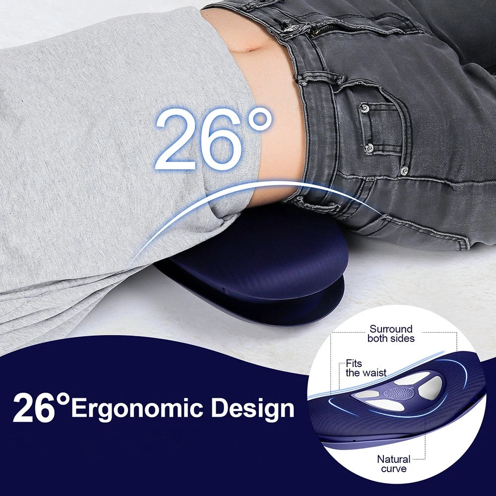 Electric Lumbar Traction Massager: Vibration Waist Massager with Airbag Support for Spine and Back Relief