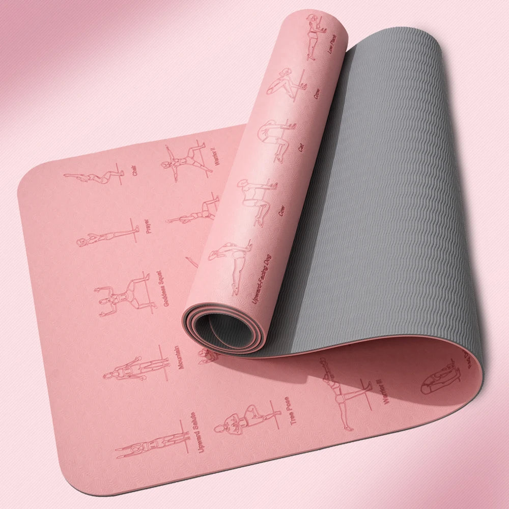 Yoga & Fitness Mat, with strap included. Eco-friendly Non-Slip Sports Fitness Mat For Exercise Yoga And Pilates Gymnastics Mat Fitness Equipment