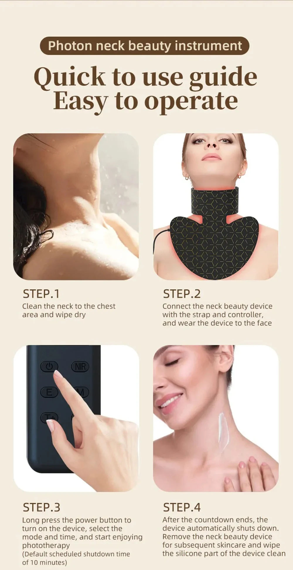 4 in 1 with Neck LED Light Therapy Infrared Flexible Soft Mask Silicone 4 Color Led Therapy Anti Aging Advanced Photon Mask New