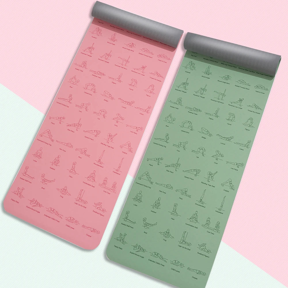 Yoga & Fitness Mat, with strap included. Eco-friendly Non-Slip Sports Fitness Mat For Exercise Yoga And Pilates Gymnastics Mat Fitness Equipment