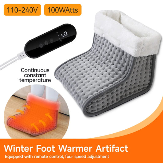 Electric Heated slipper for cold, sore and tired feet,  Heating Pad 9-gear adjustable temperature Electric shoe heating pad