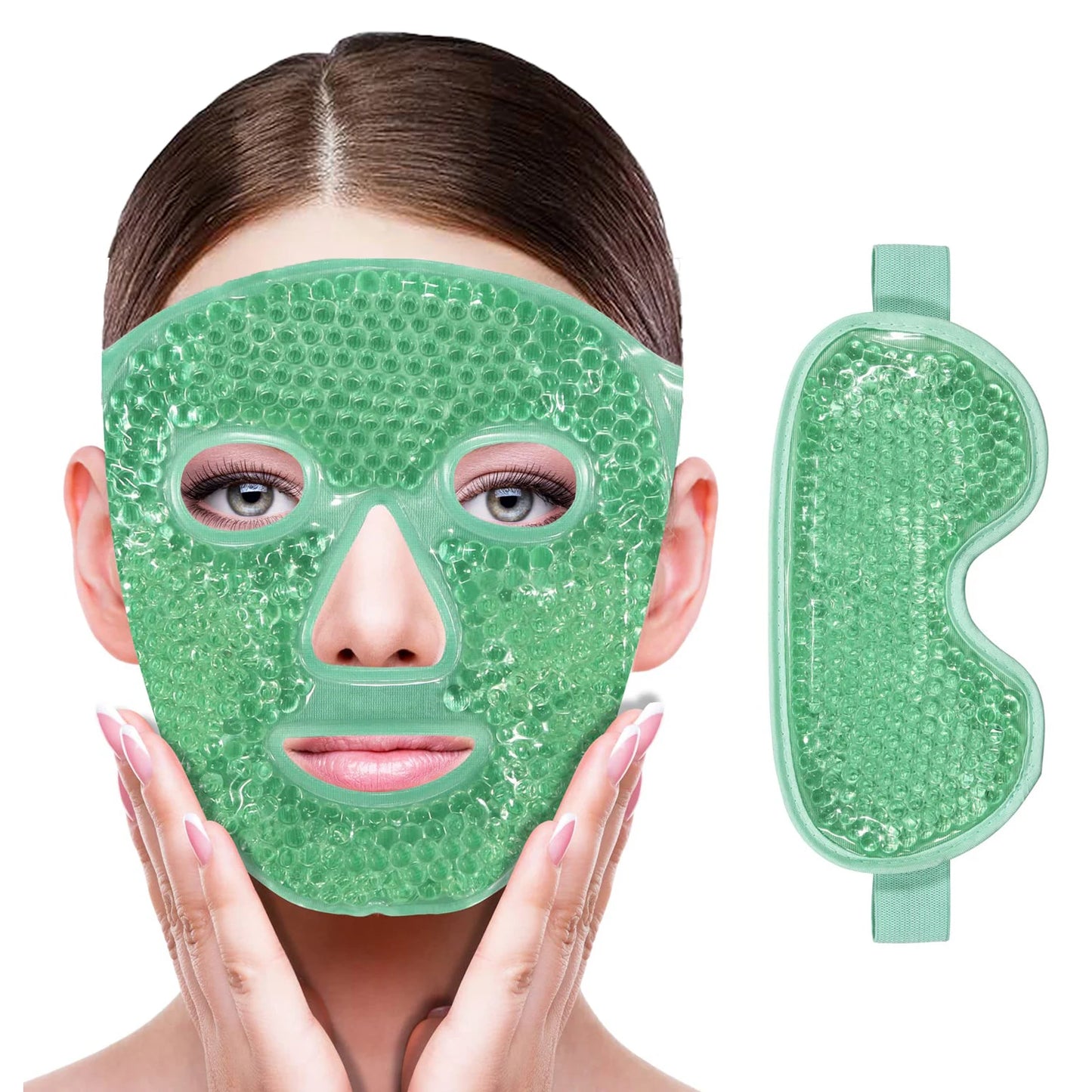 Cold & Hot Therapy Gel Bead Compress Mask for face and eye therapy (reusable) and relaxation