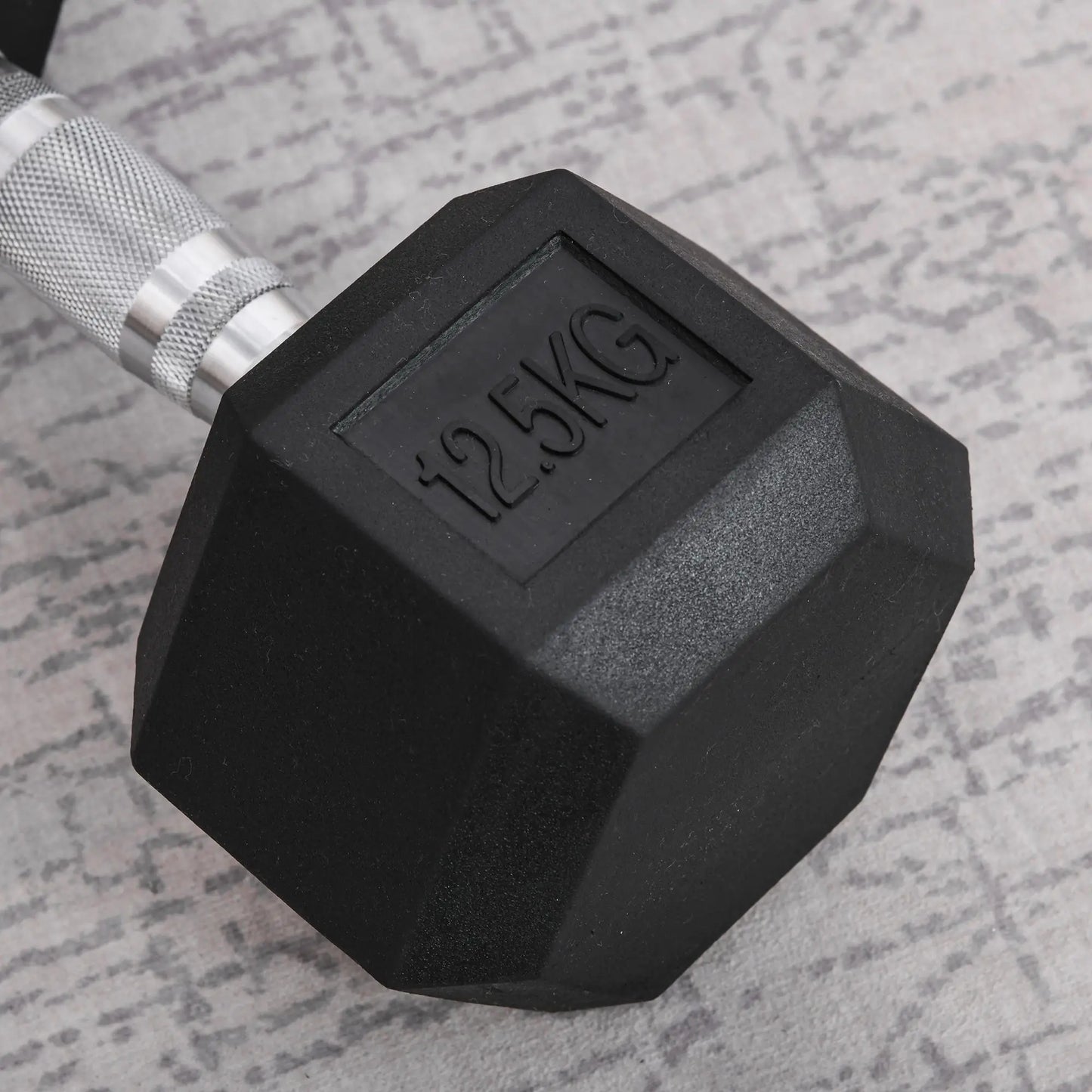 12.5kg - Hexagonal Fixed Rubber Dumbbell Set, Home Gym - strength training equipment