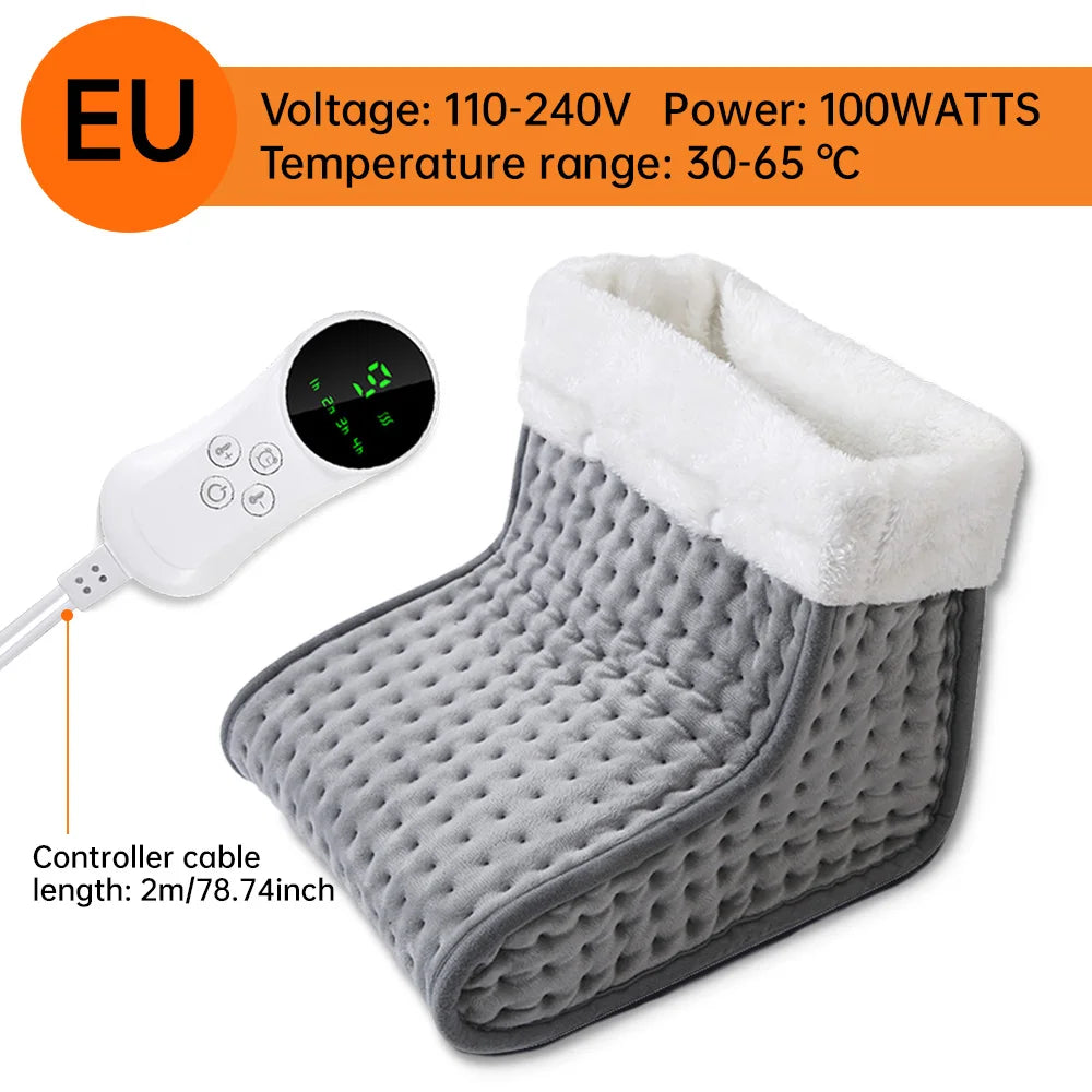 Electric Heated slipper for cold, sore and tired feet,  Heating Pad 9-gear adjustable temperature Electric shoe heating pad