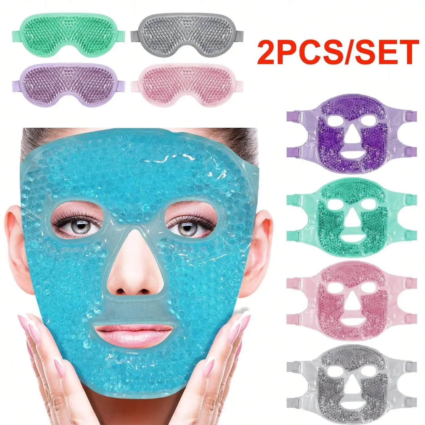Cold & Hot Therapy Gel Bead Compress Mask for face and eye therapy (reusable) and relaxation