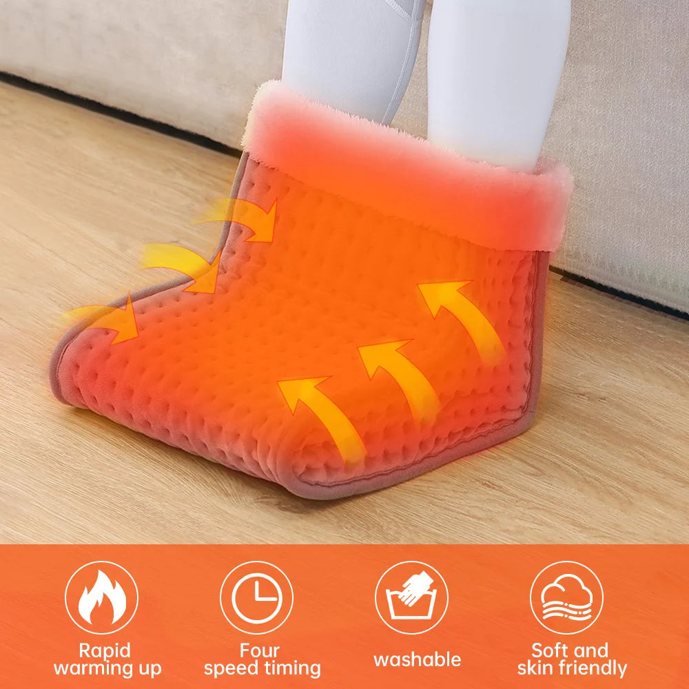Electric Heated slipper for cold, sore and tired feet,  Heating Pad 9-gear adjustable temperature Electric shoe heating pad