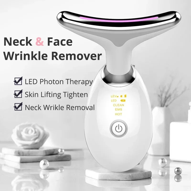 Face and Neck Sculpting LED Photon devise for colour light, heating, cleaning and micro current stimulation therapy