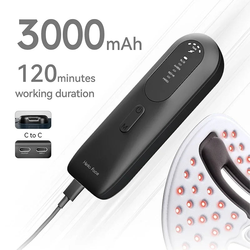 Hello Face Wireless Near-Infrared Light and Red Light Therapy Face Mask For Powerful Anti-ageing Professional Ultra-light Mask