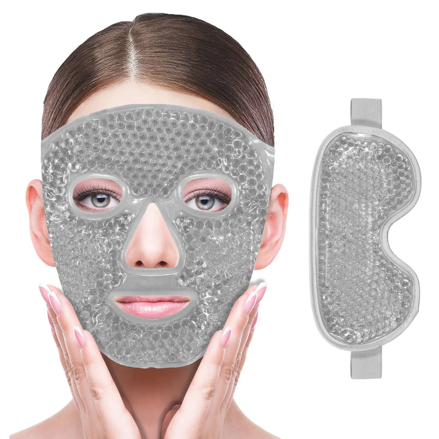 Cold & Hot Therapy Gel Bead Compress Mask for face and eye therapy (reusable) and relaxation