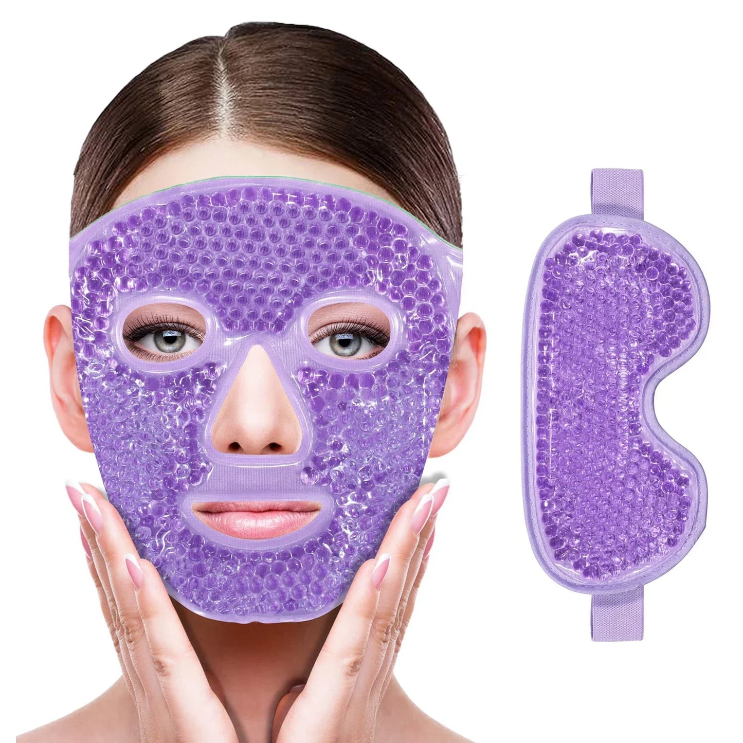 Cold & Hot Therapy Gel Bead Compress Mask for face and eye therapy (reusable) and relaxation