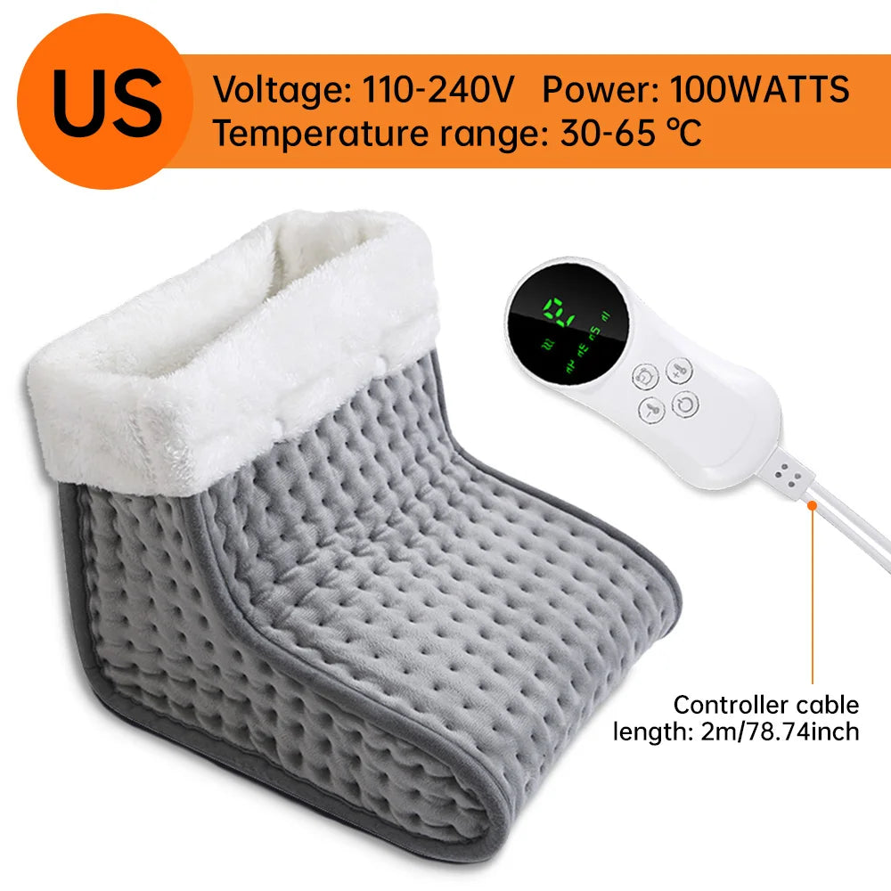 Electric Heated slipper for cold, sore and tired feet,  Heating Pad 9-gear adjustable temperature Electric shoe heating pad