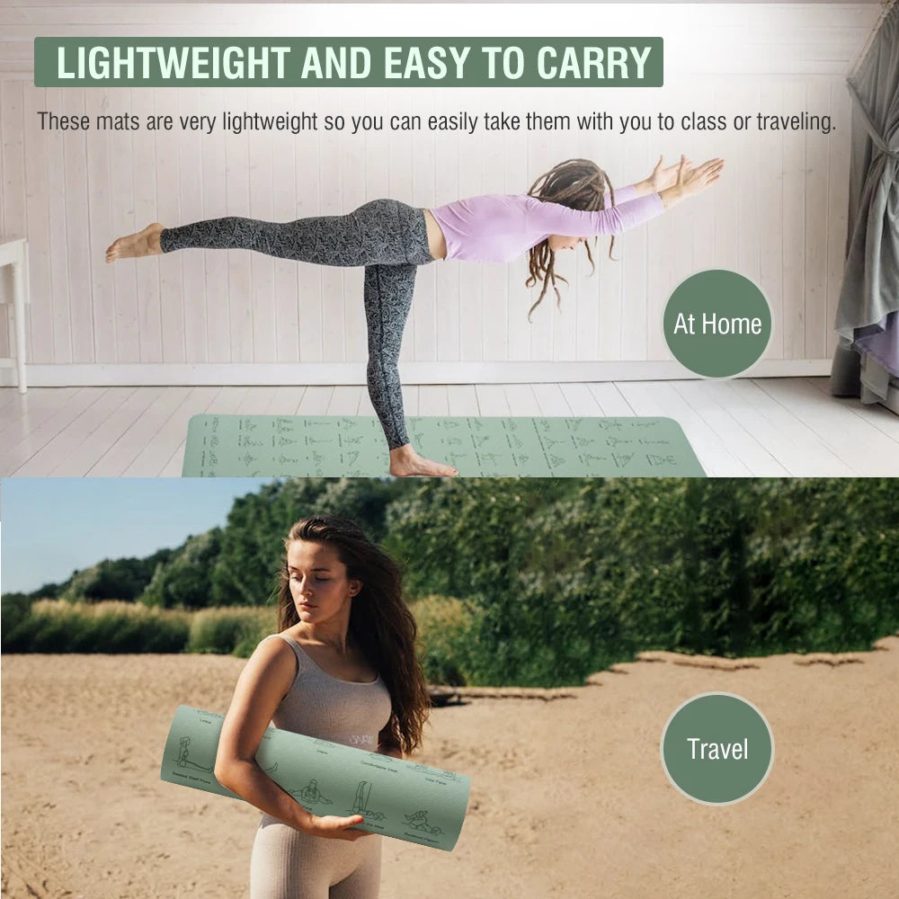 Yoga & Fitness Mat, with strap included. Eco-friendly Non-Slip Sports Fitness Mat For Exercise Yoga And Pilates Gymnastics Mat Fitness Equipment