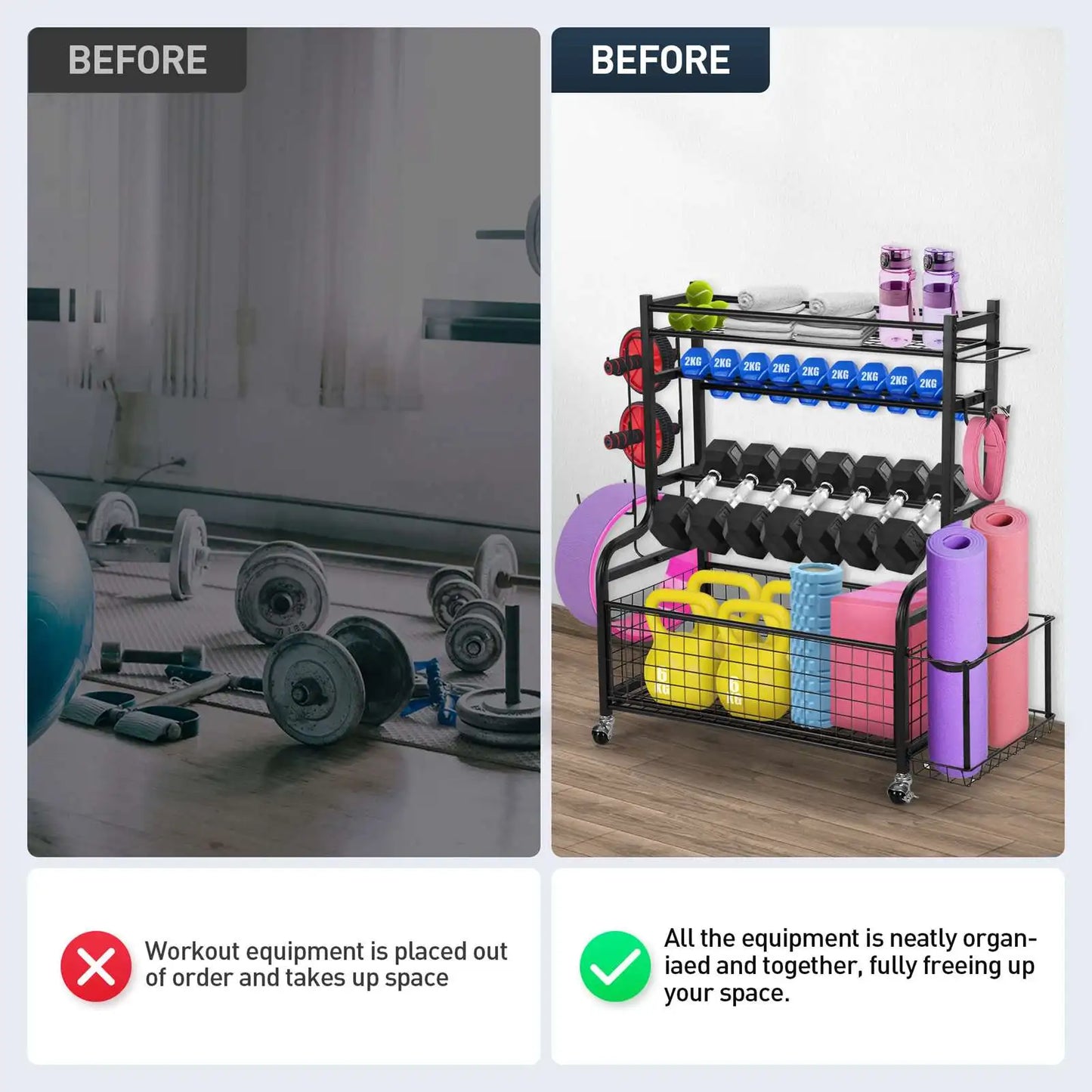 All-in-One Dumbbell and Fitness equipment storage and organiser for your Home Gym