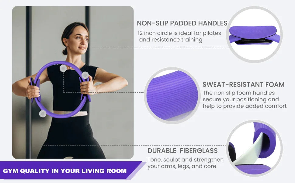 Pilates and Yoga 13 PCS Set with Ball, Resistance Bands & More