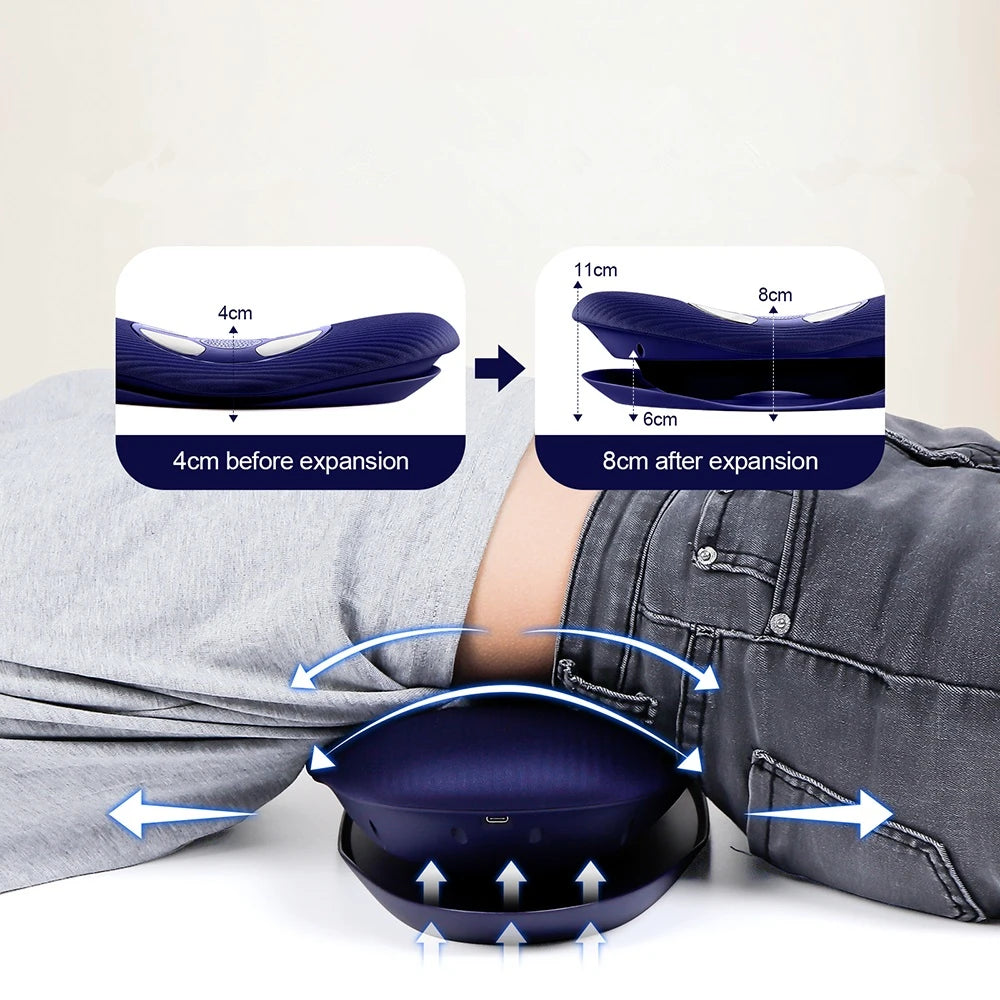 Electric Lumbar Traction Massager: Vibration Waist Massager with Airbag Support for Spine and Back Relief