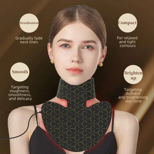 4 in 1 with Neck LED Light Therapy Infrared Flexible Soft Mask Silicone 4 Color Led Therapy Anti Aging Advanced Photon Mask New