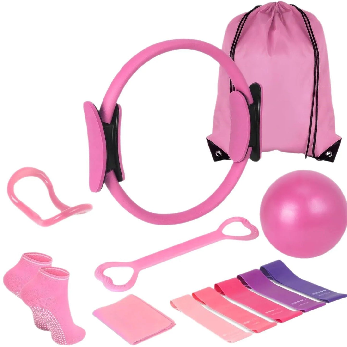 Pilates and Yoga 13 PCS Set with Ball, Resistance Bands & More