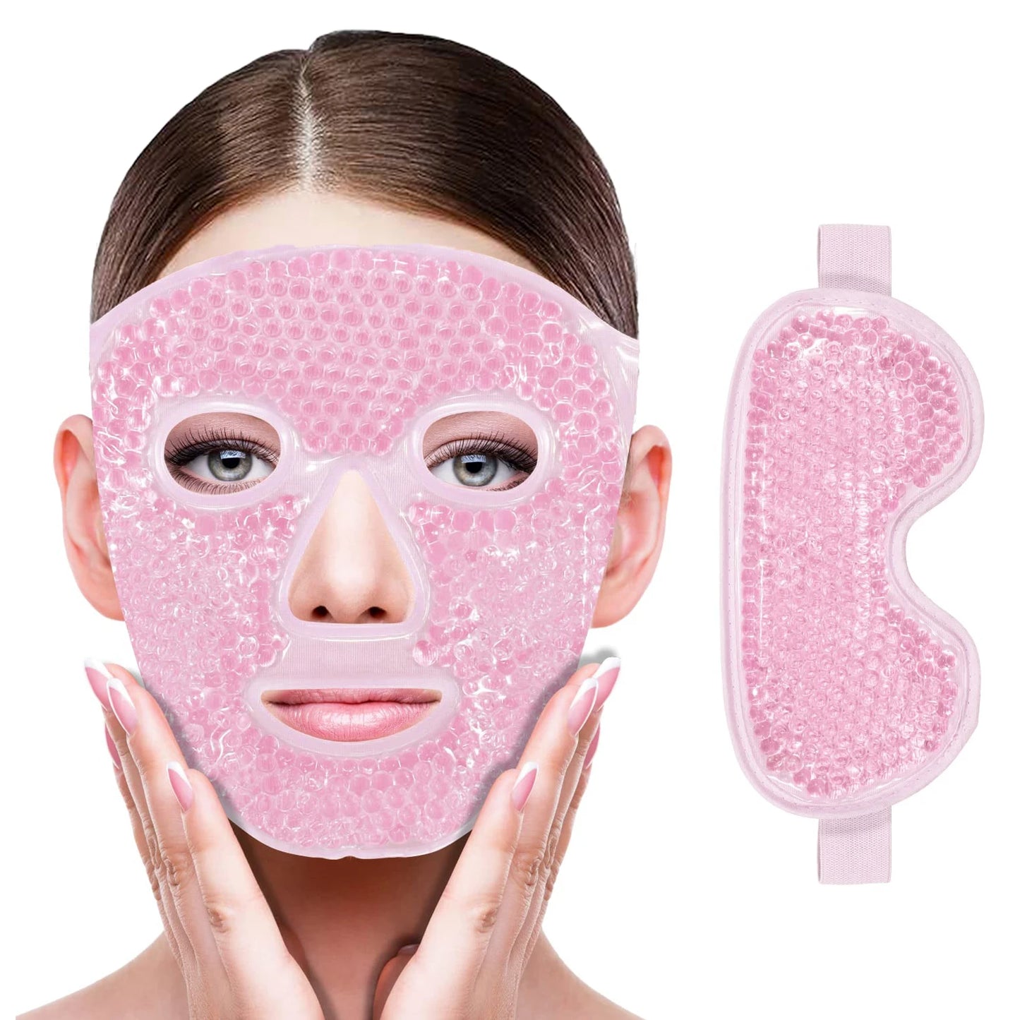 Cold & Hot Therapy Gel Bead Compress Mask for face and eye therapy (reusable) and relaxation