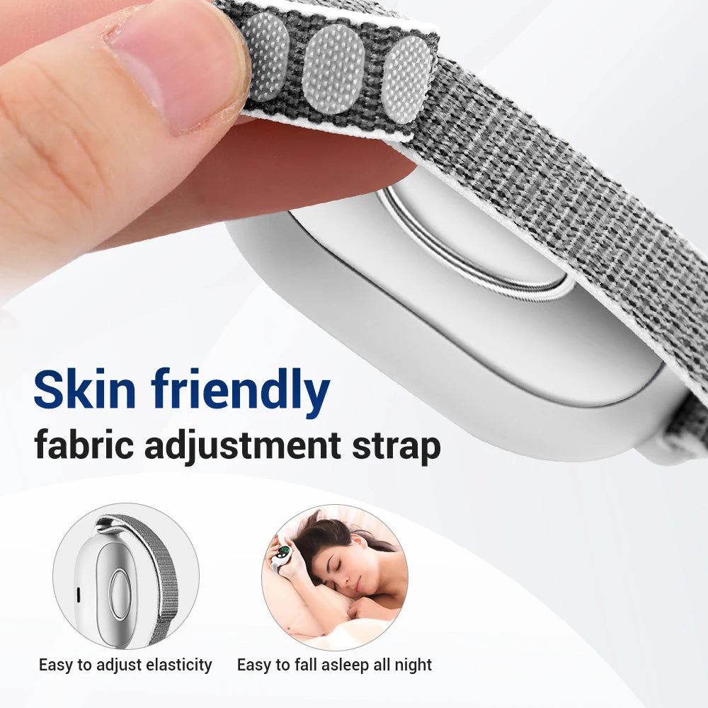 Handheld EMS Sleep Aid for relaxation, featuring 20 levels, microcurrent pulse, and hypnosis to relieve insomnia, stress, pressure, and anxiety.