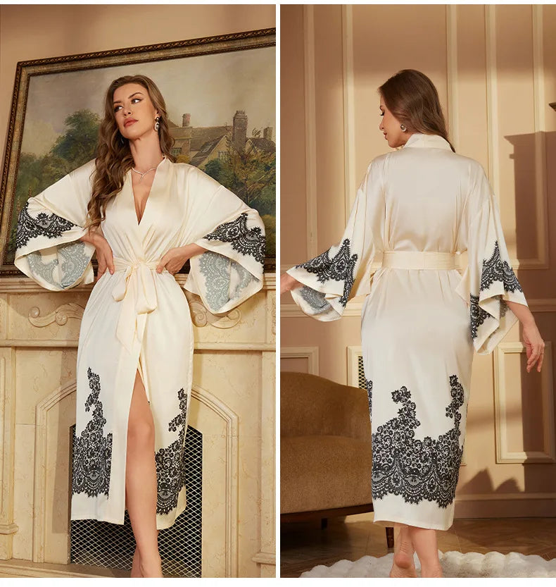 Silk-Satin Elegant Dressing gown - nightwear