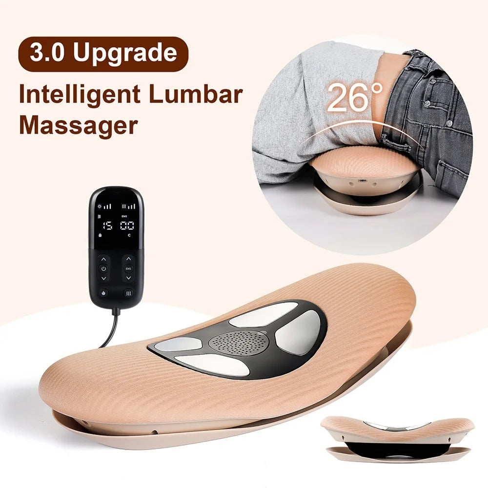 Electric Lumbar Traction Massager: Vibration Waist Massager with Airbag Support for Spine and Back Relief