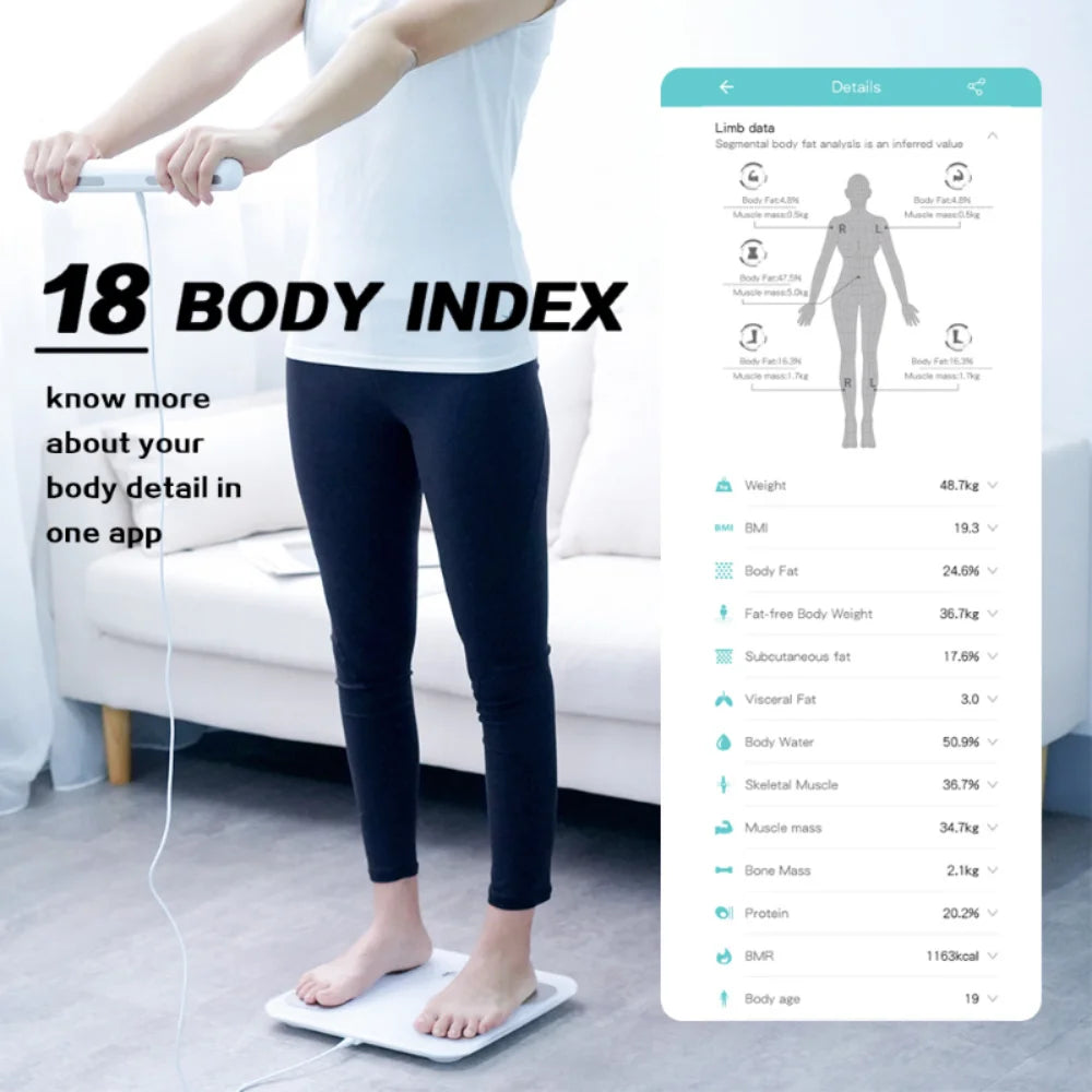 Smart Bioimpedance Scale 2023: Highly accurate digital body fat and composition analyser