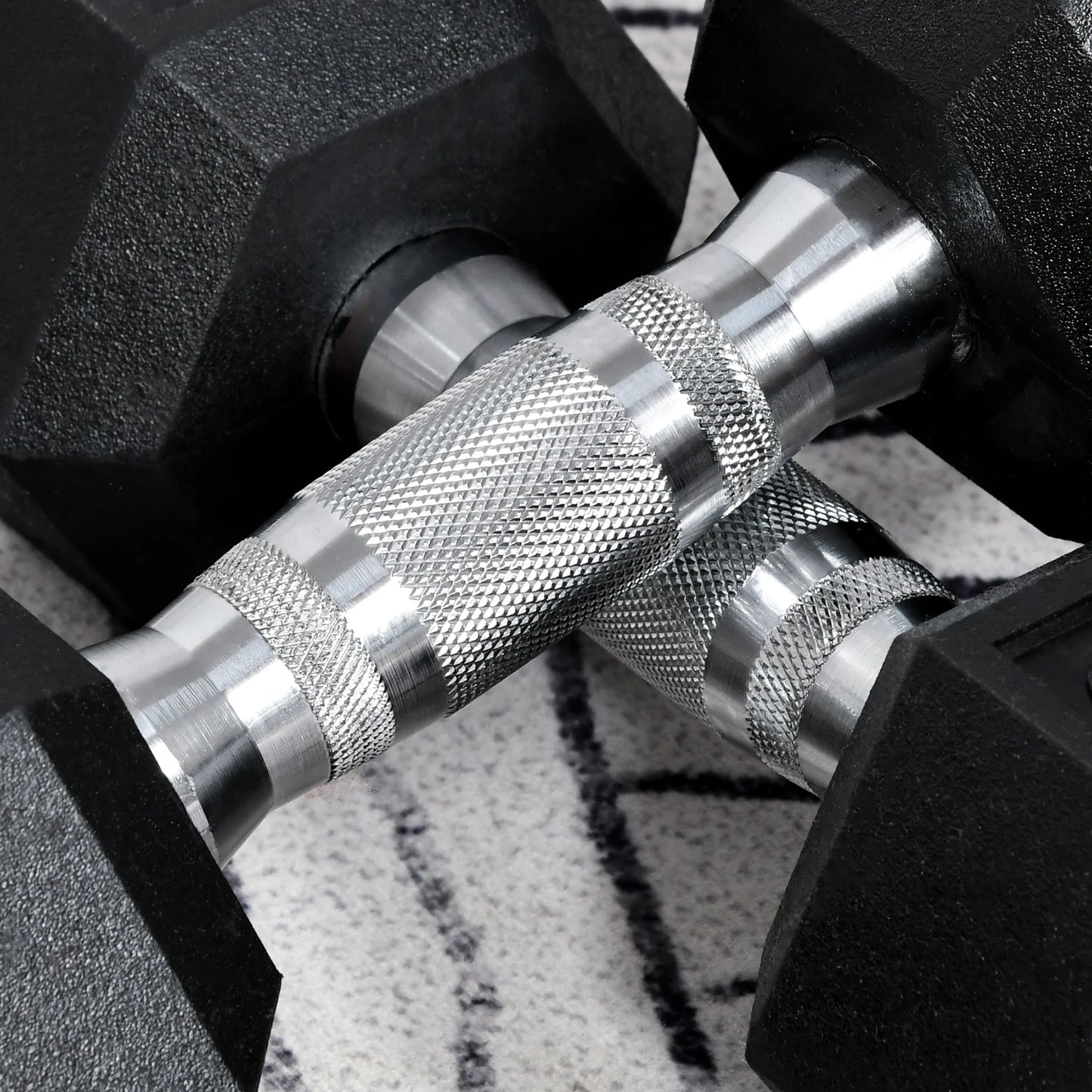 6kg - Hexagonal Fixed Rubber Dumbbell Set for Weight Lifting Exercises
