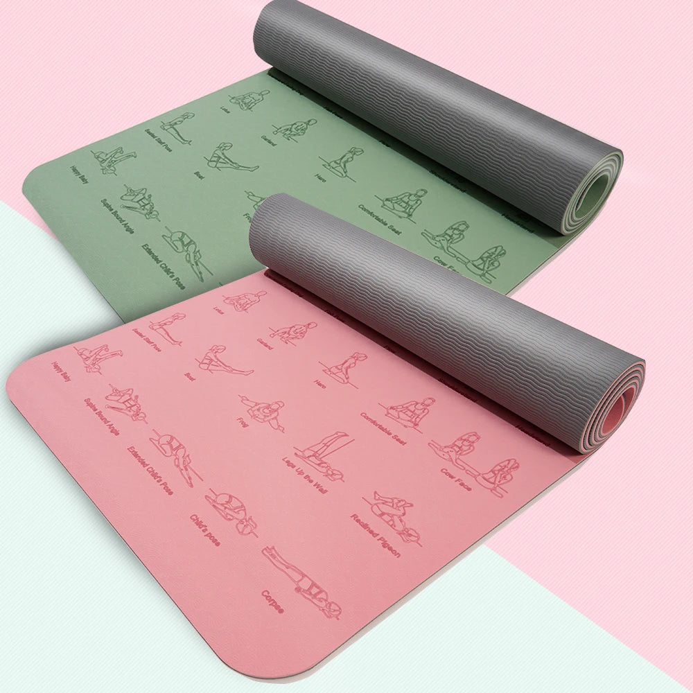 Yoga & Fitness Mat, with strap included. Eco-friendly Non-Slip Sports Fitness Mat For Exercise Yoga And Pilates Gymnastics Mat Fitness Equipment