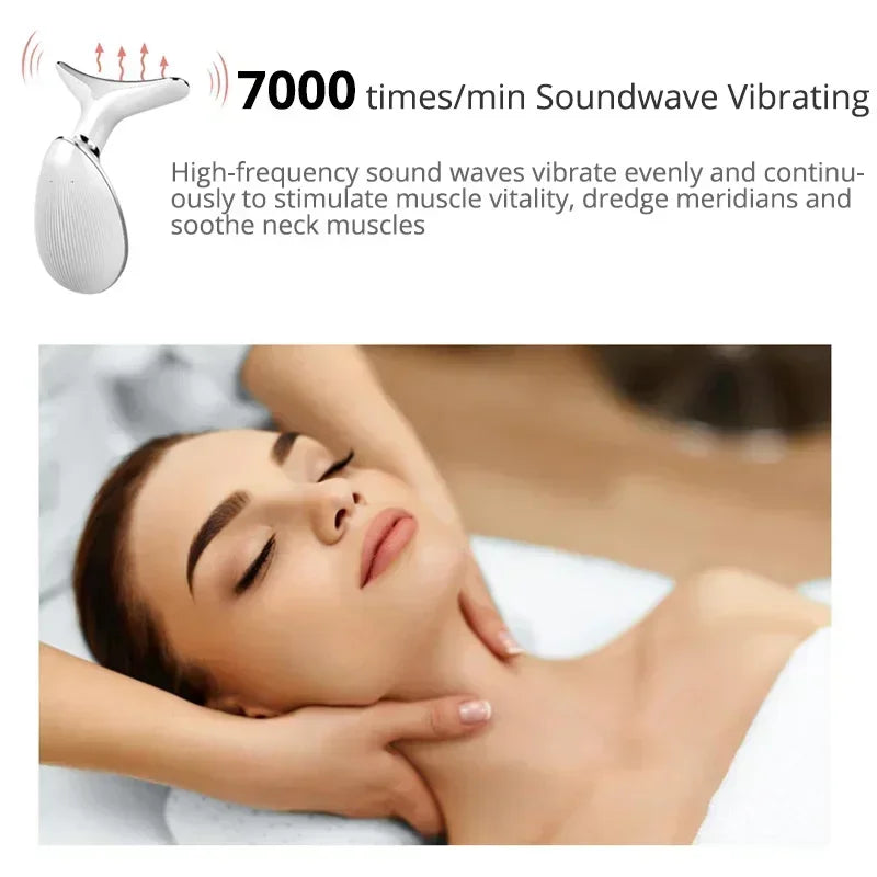 Face and Neck Sculpting LED Photon devise for colour light, heating, cleaning and micro current stimulation therapy
