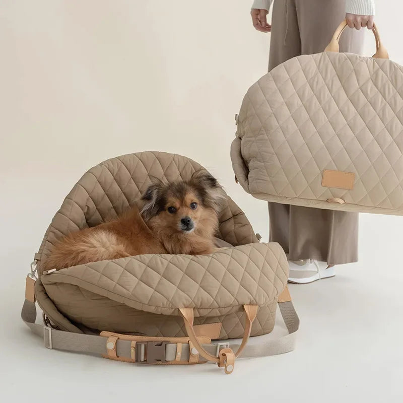 Luxury Dog Carrier and Car Seat for Pet Travel for small to medium sized dogs