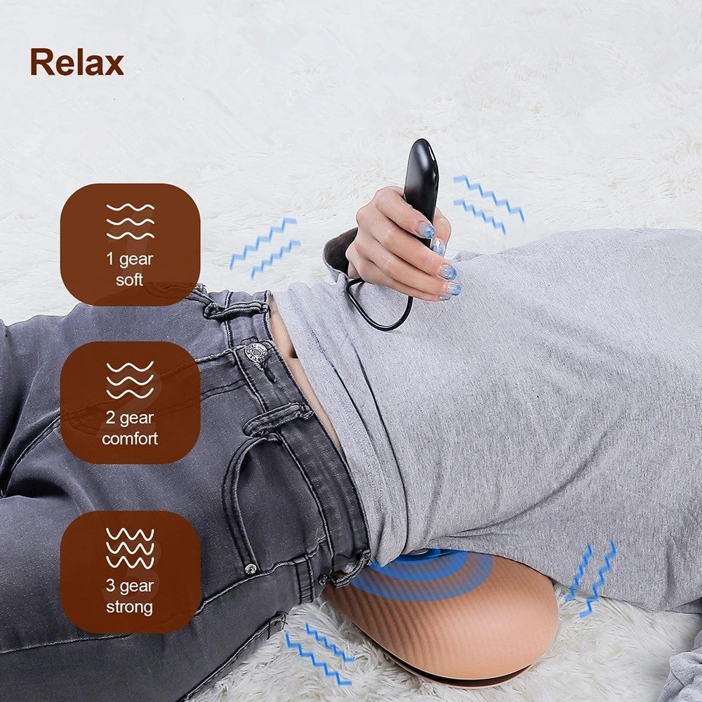 Electric Lumbar Traction Massager: Vibration Waist Massager with Airbag Support for Spine and Back Relief