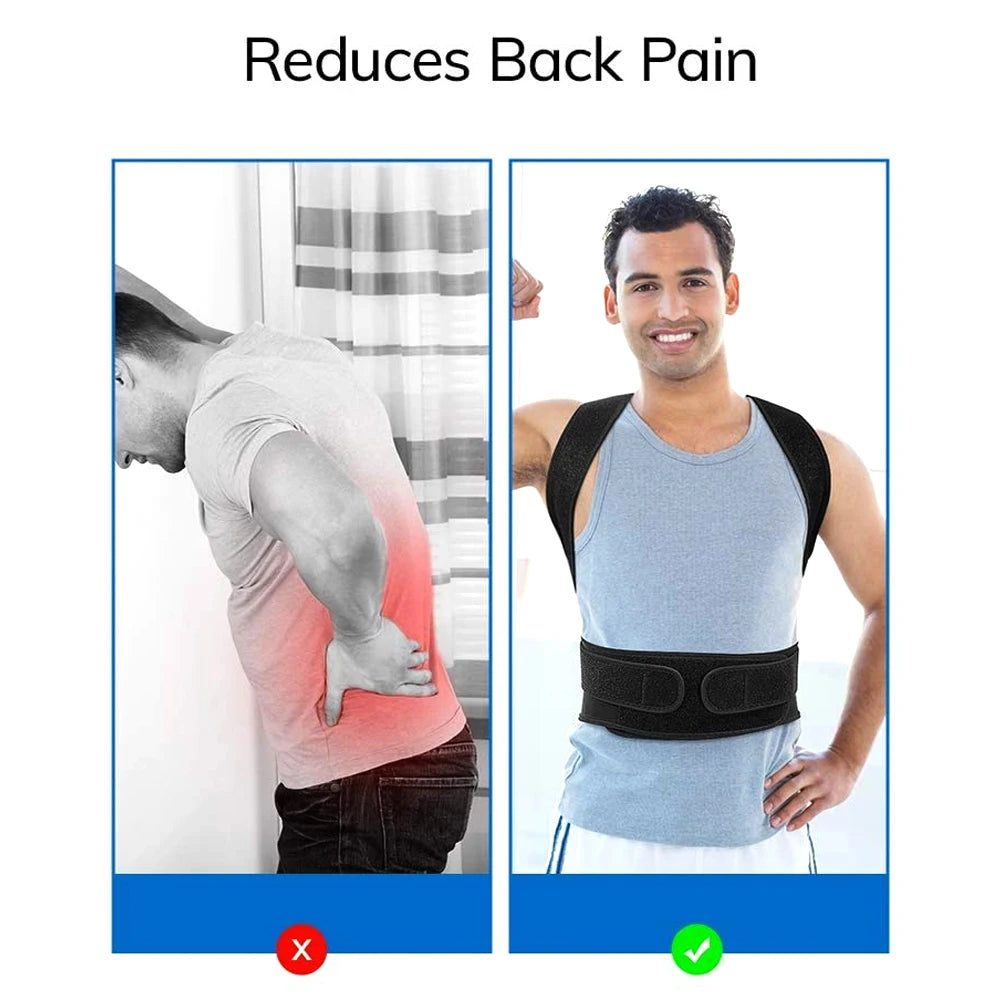 Back Brace Posture Corrector for both women and men is an adjustable posture trainer designed for straightening the back and correcting scoliosis and hunchback.