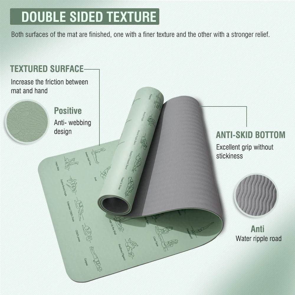 Yoga & Fitness Mat, with strap included. Eco-friendly Non-Slip Sports Fitness Mat For Exercise Yoga And Pilates Gymnastics Mat Fitness Equipment